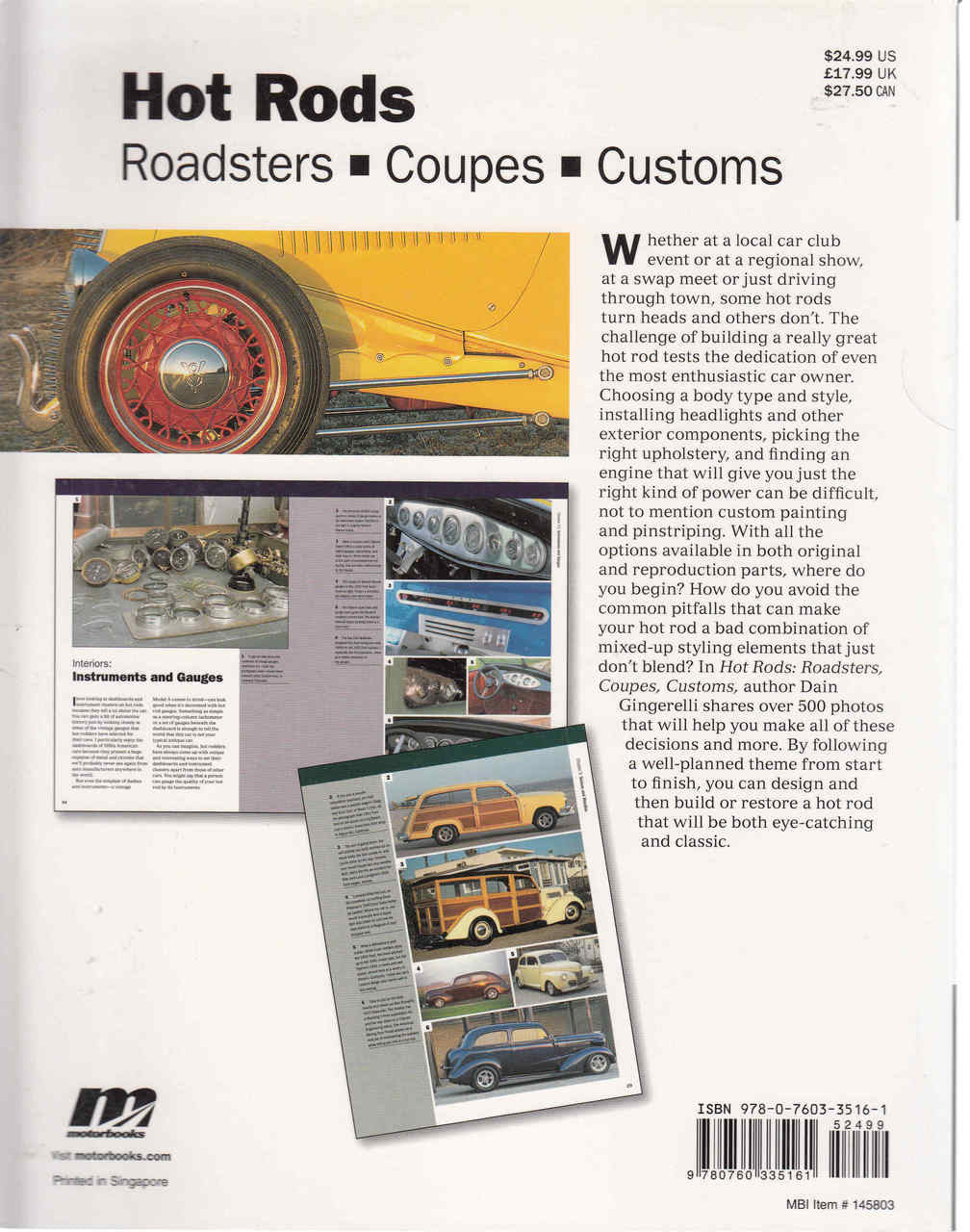 Hot Rods: Roadsters - Coupes - Customs (Idea Book Series) (9780760335161) - back