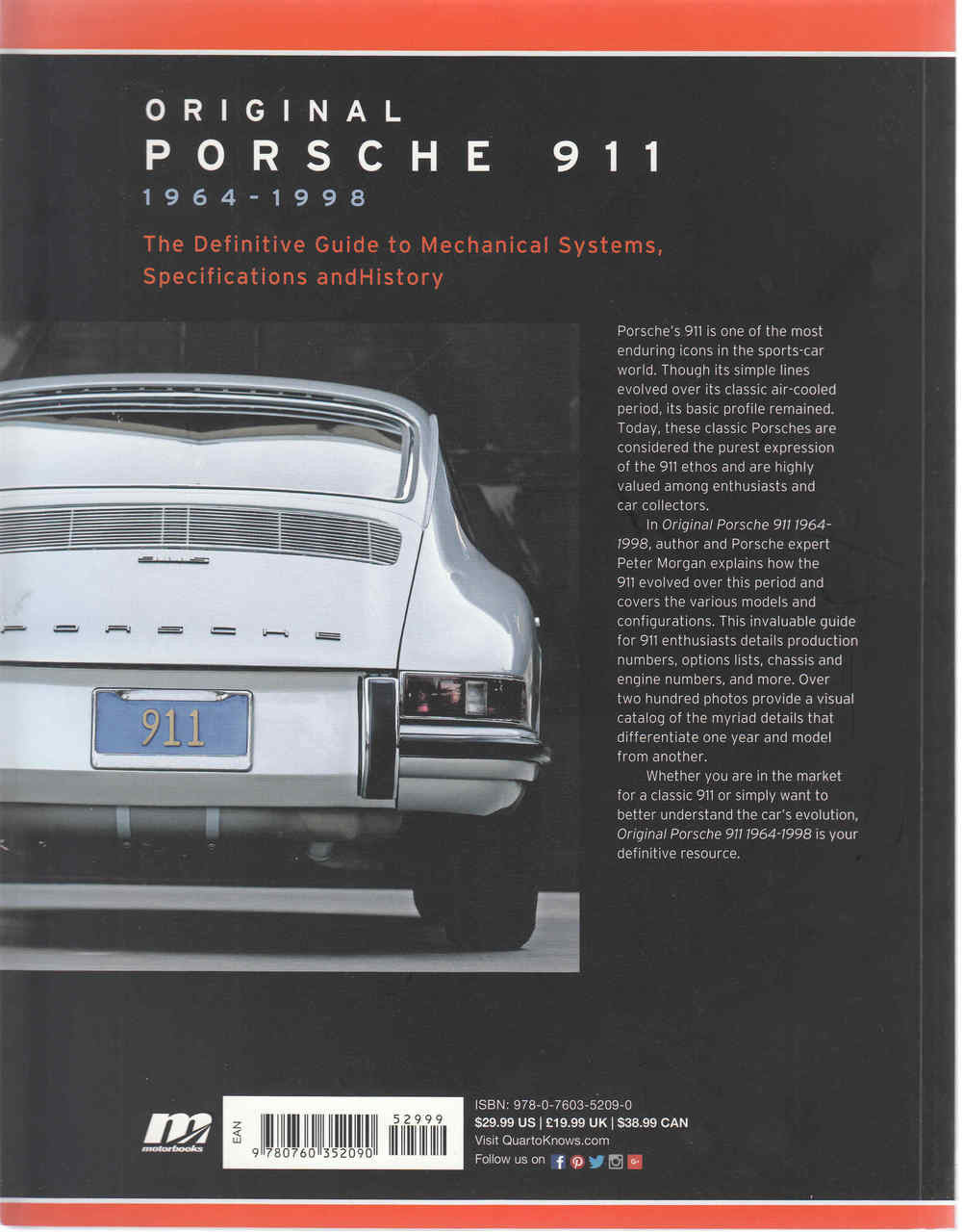 Original Porsche 911 1964 - 1998 (Paperback Reprint) (9780760352090)  - back