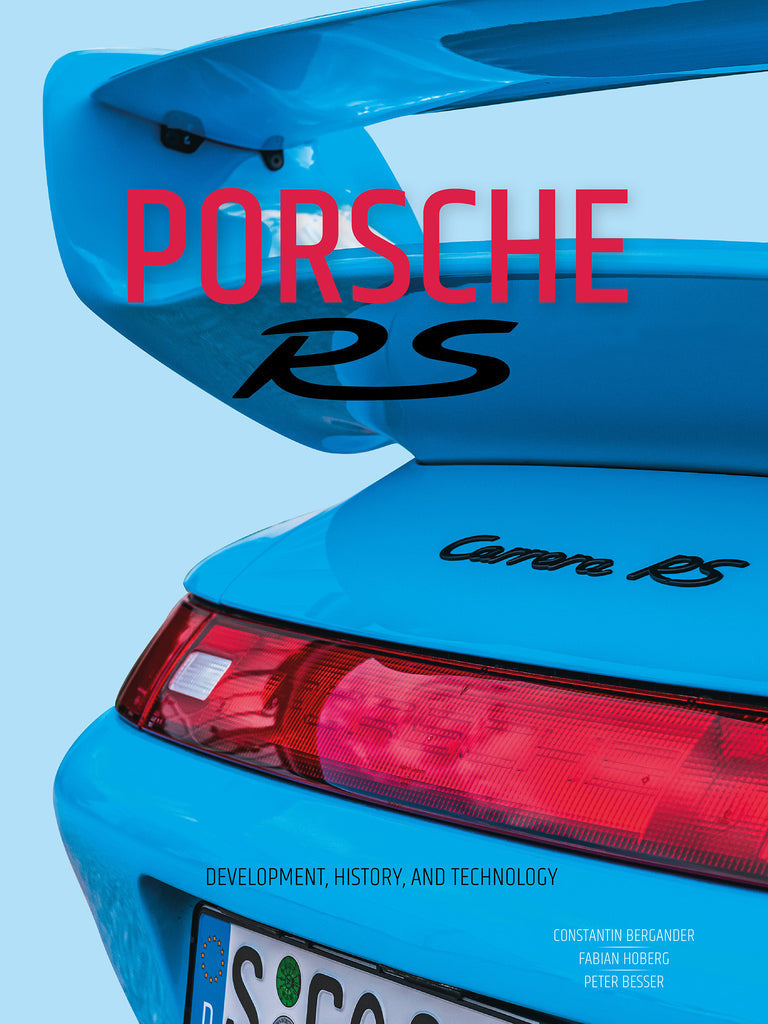Blue book cover with Porsche RS logo and author names