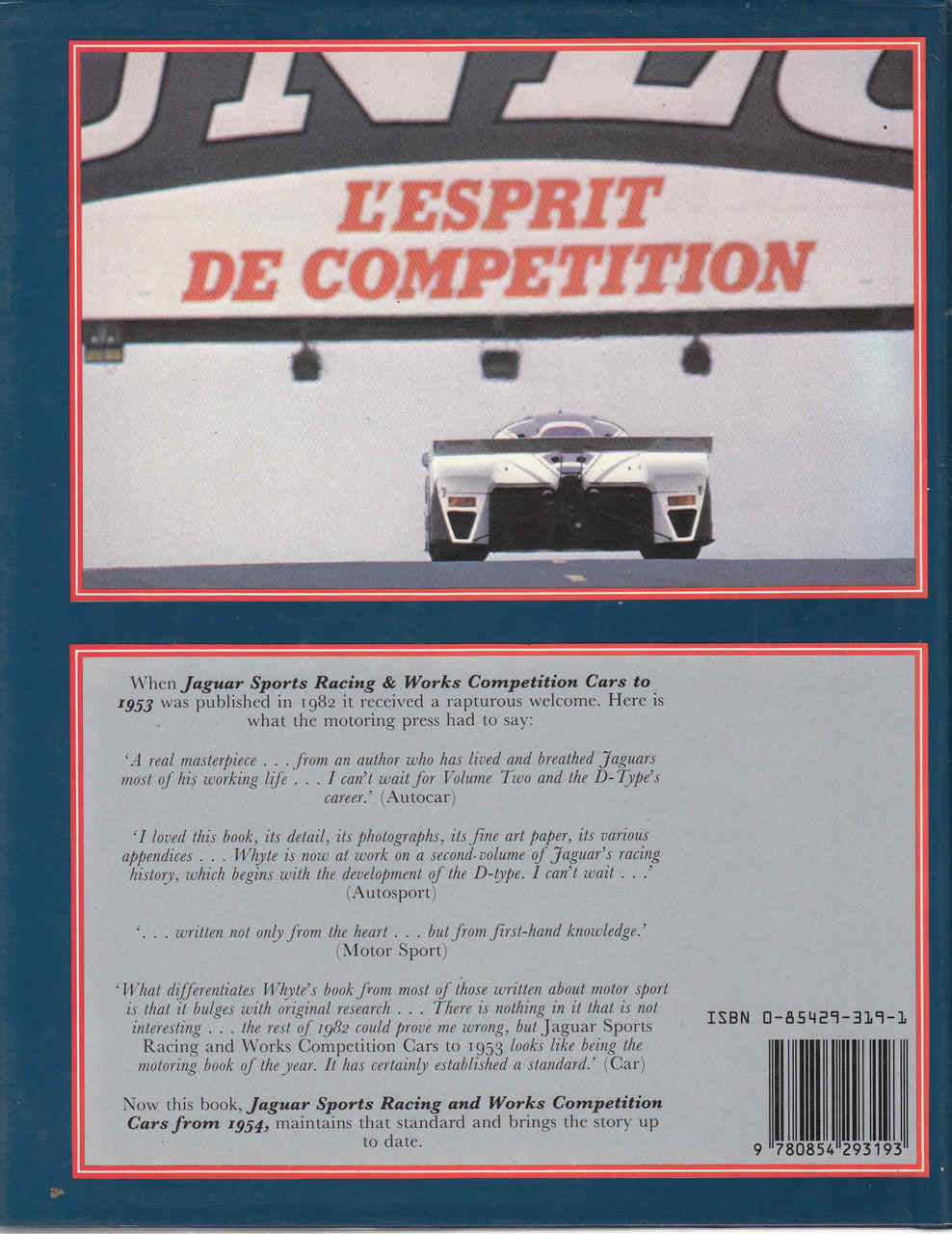 Jaguar: Sports Racing and Works Competition Cars from 1954 (First Edition) (9780854293193) back