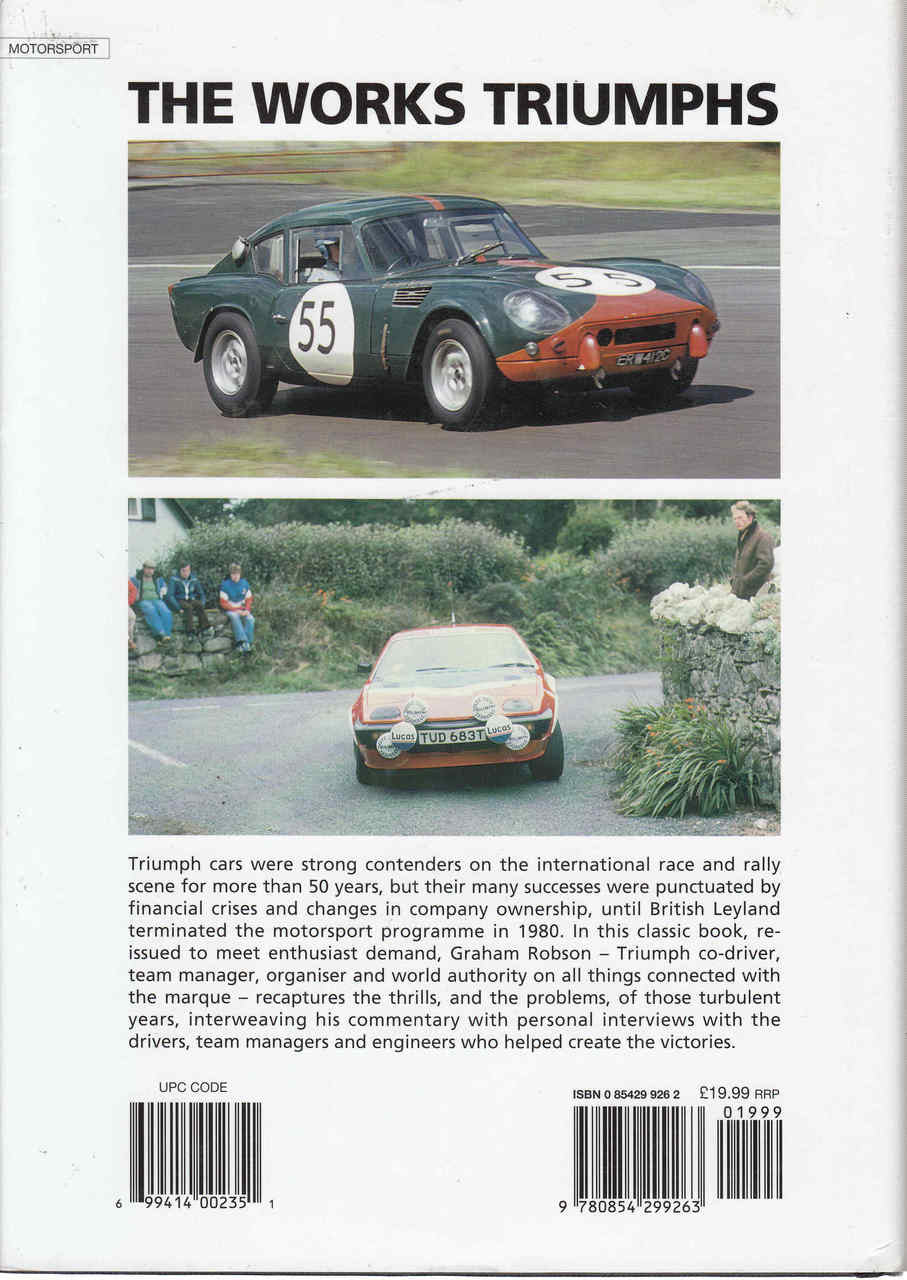 The Works Triumphs: 50 Years In Motorsport (Re-Issue) (9780854299263) - back