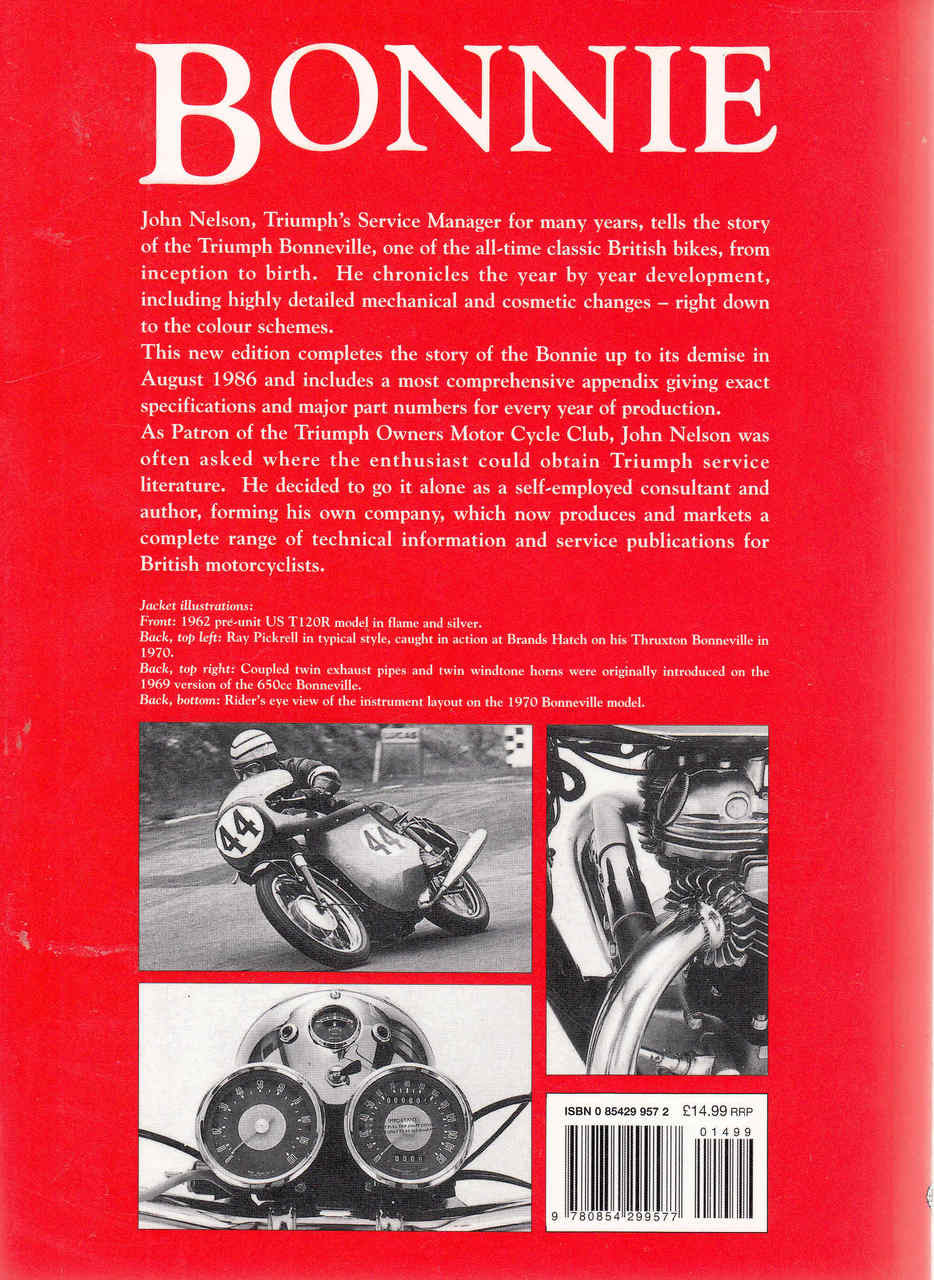 Bonnie: The Development History Of The Triumph Bonneville (2nd Edition) (9780854299577) - back