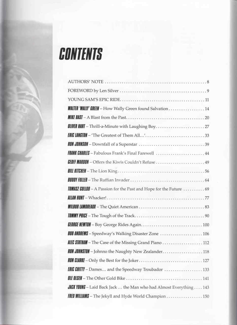 Speedway Legends Contens