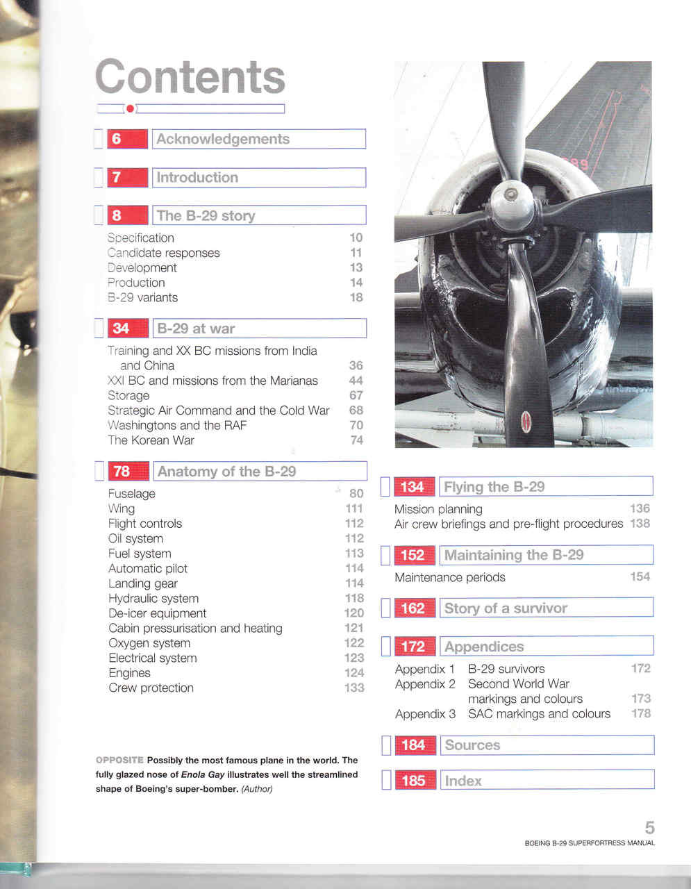 Boeing B-29 Superfortress 1942 - 1960 (all marks) Owners' Workshop Manual Contents