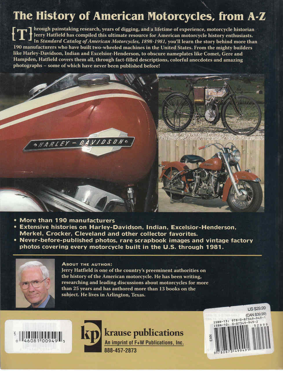 Standard Catalog Of American Motorcycles 1898 - 1981 (9780873499491) - back