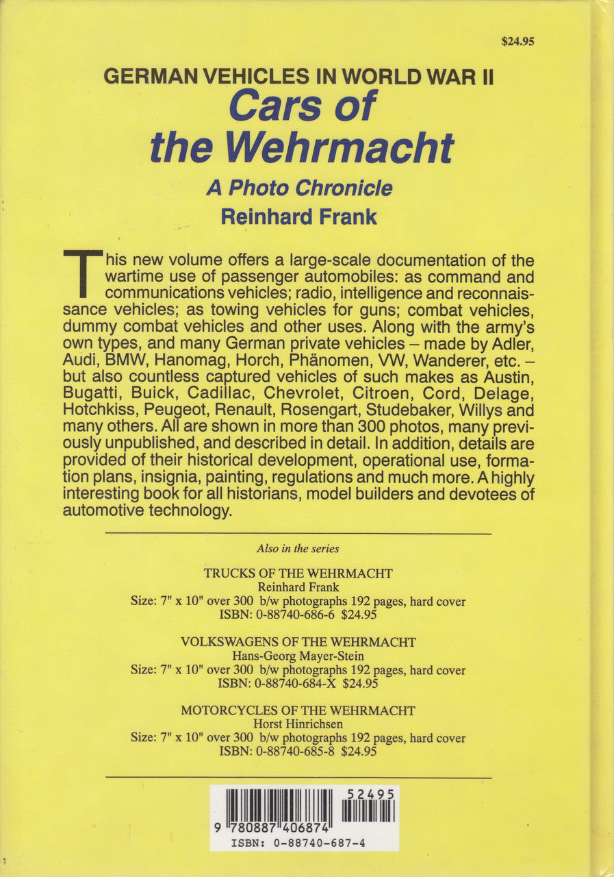 Cars Of The Wehrmacht: A Photo Chronicle (9780887406874)