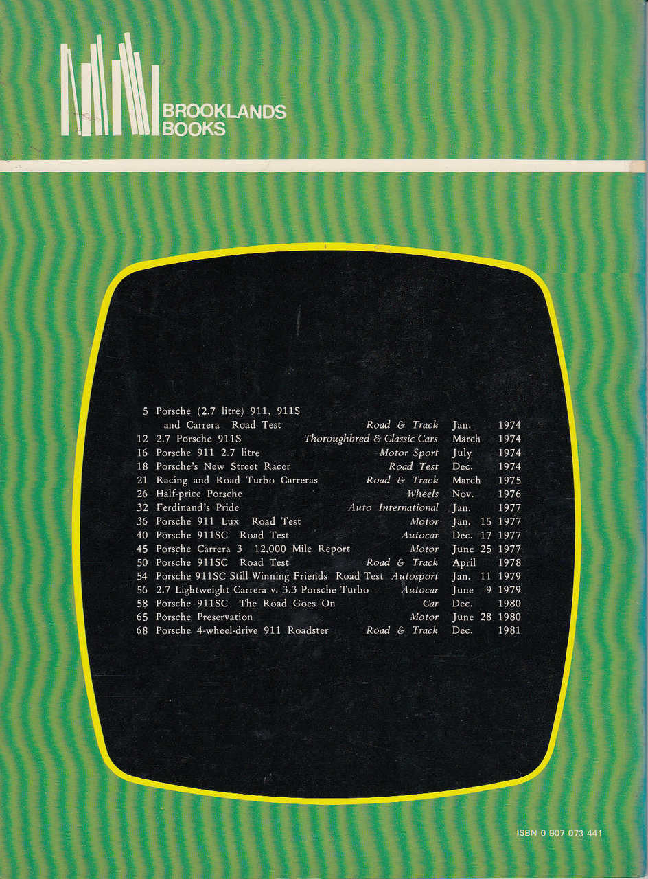Porsche 911 1974 - 1981 Collection No. 2 (Brooklands Books) (9780907073444)