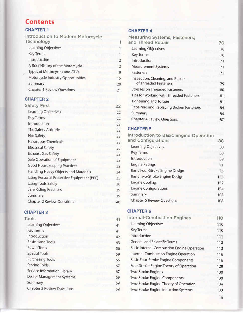 Modern Motorcycle Technology (3rd Edition) Content