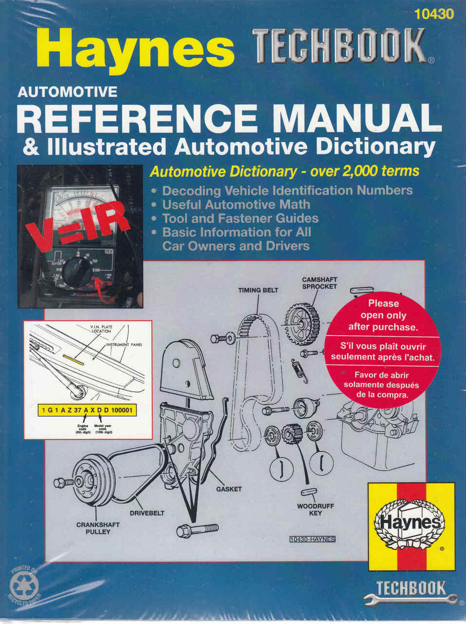 Haynes Techbook automotive reference manual illustrated dictionary book cover, blue with diagrams
