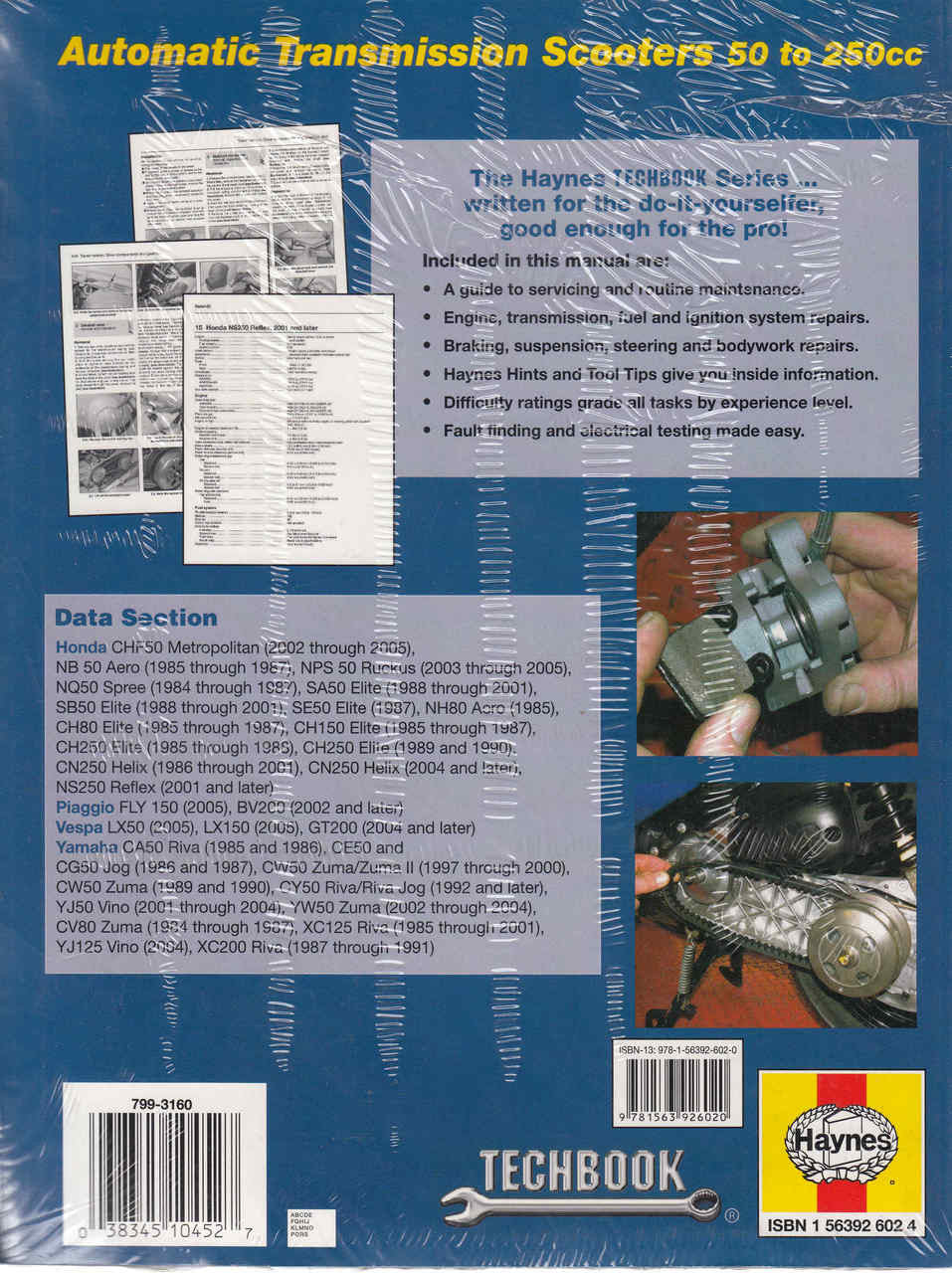 Scooters Automatic Transmission 50 to 250cc: Honda, Piaggio, Vespa & Yamaha (Techbook Series) (9781563926020)