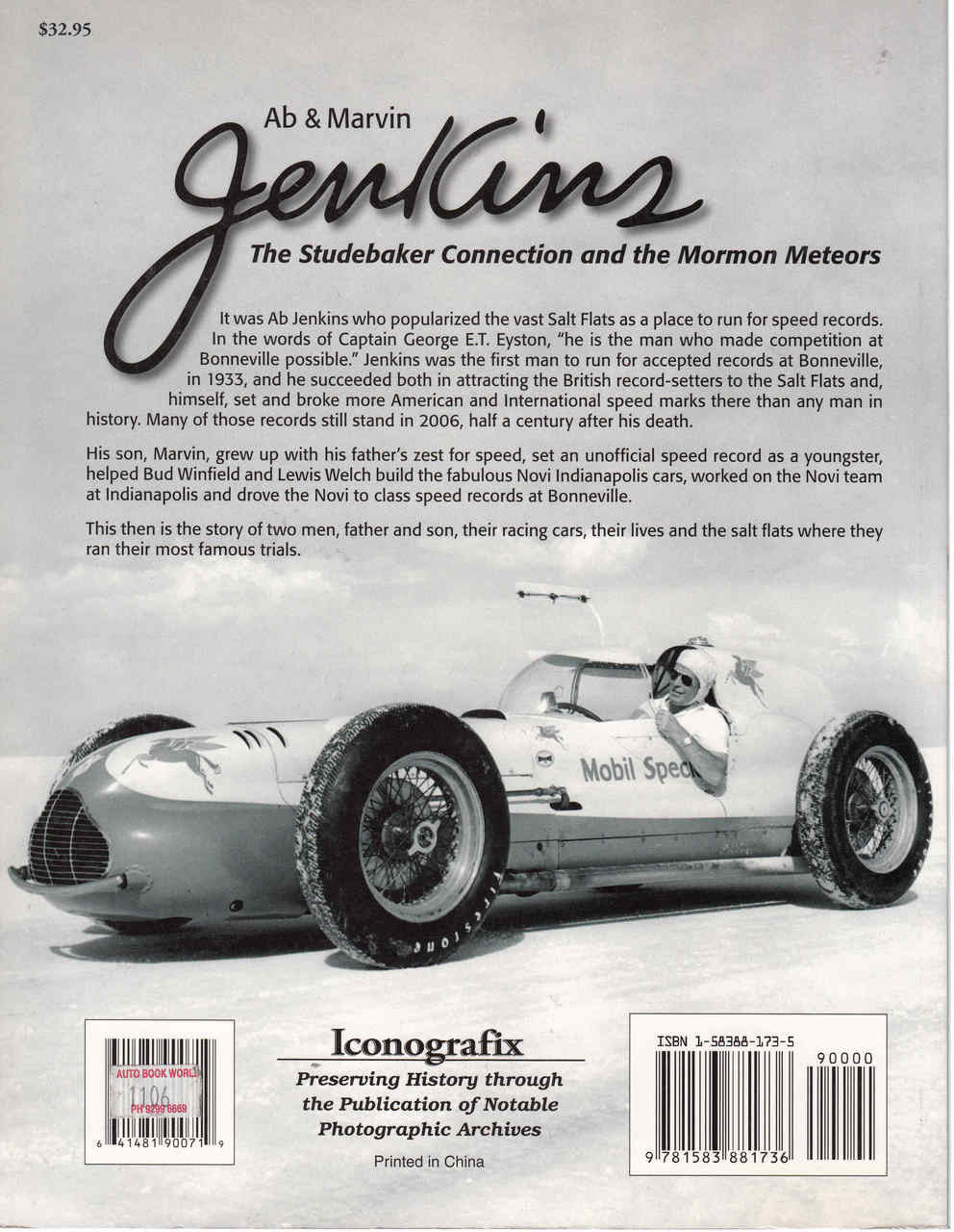 Ab & Marvin Jenkins: The Studebaker Connection and the Mormon Meteors ( 9781583881736) - back