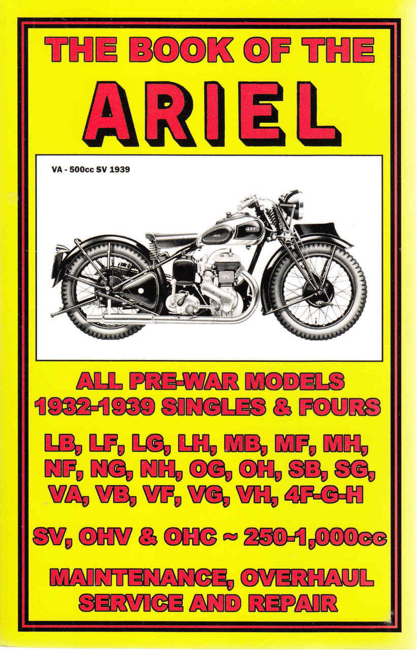 Automotive model book, yellow front cover with motorcycle illustration and bold title