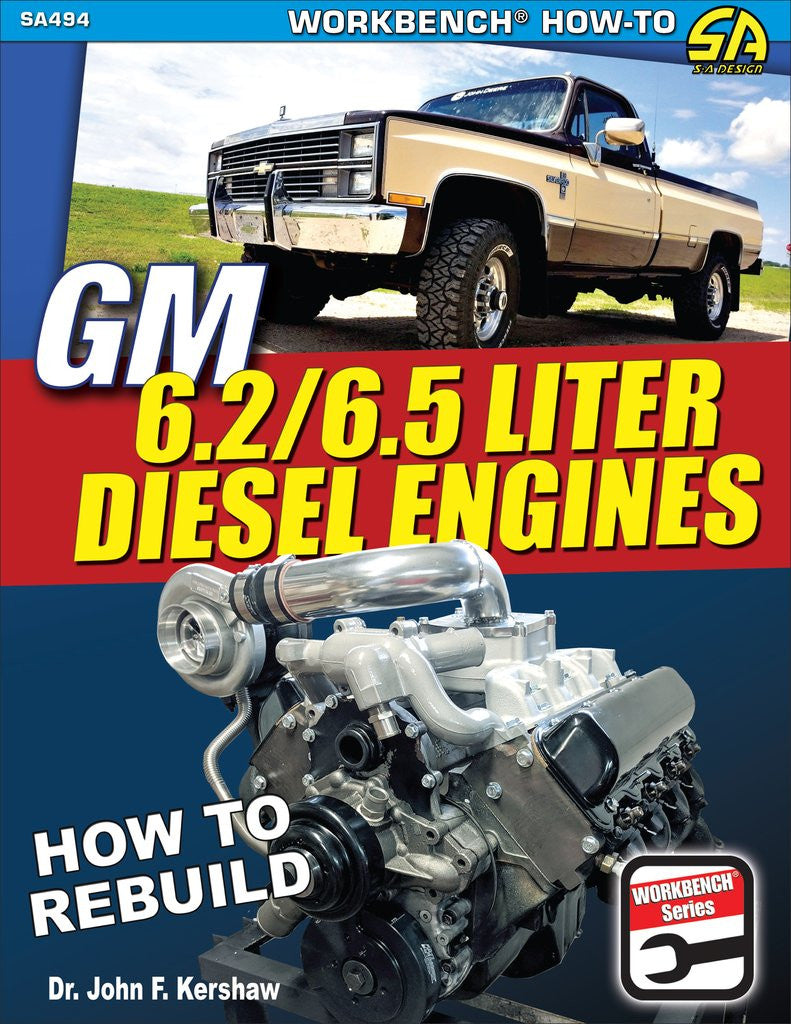 Diesel engine rebuild guide book cover with pickup truck and engine illustration