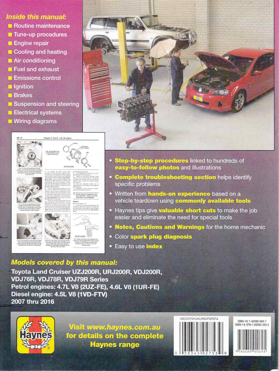 Toyota Land Cruiser 76, 78, 79 and 200 Series Petrol & Diesel 2007 - 2016 Workshop Manual (9781620920695) - back