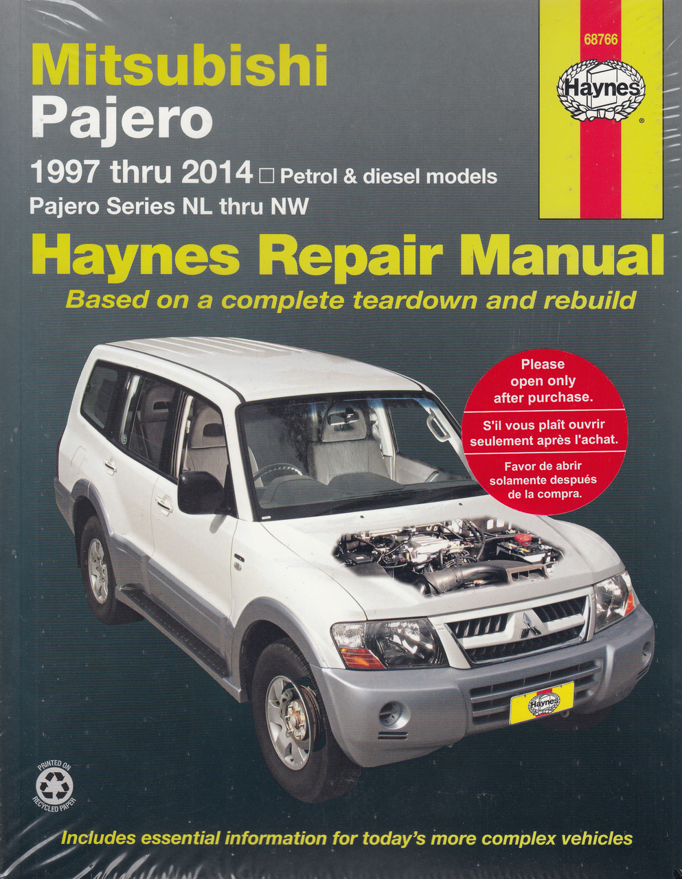 Mitsubishi Pajero NL, NM, NP, NS, NT, NW,petrol and diesel 1997 - 2014 Workshop Manual (9781620921395)