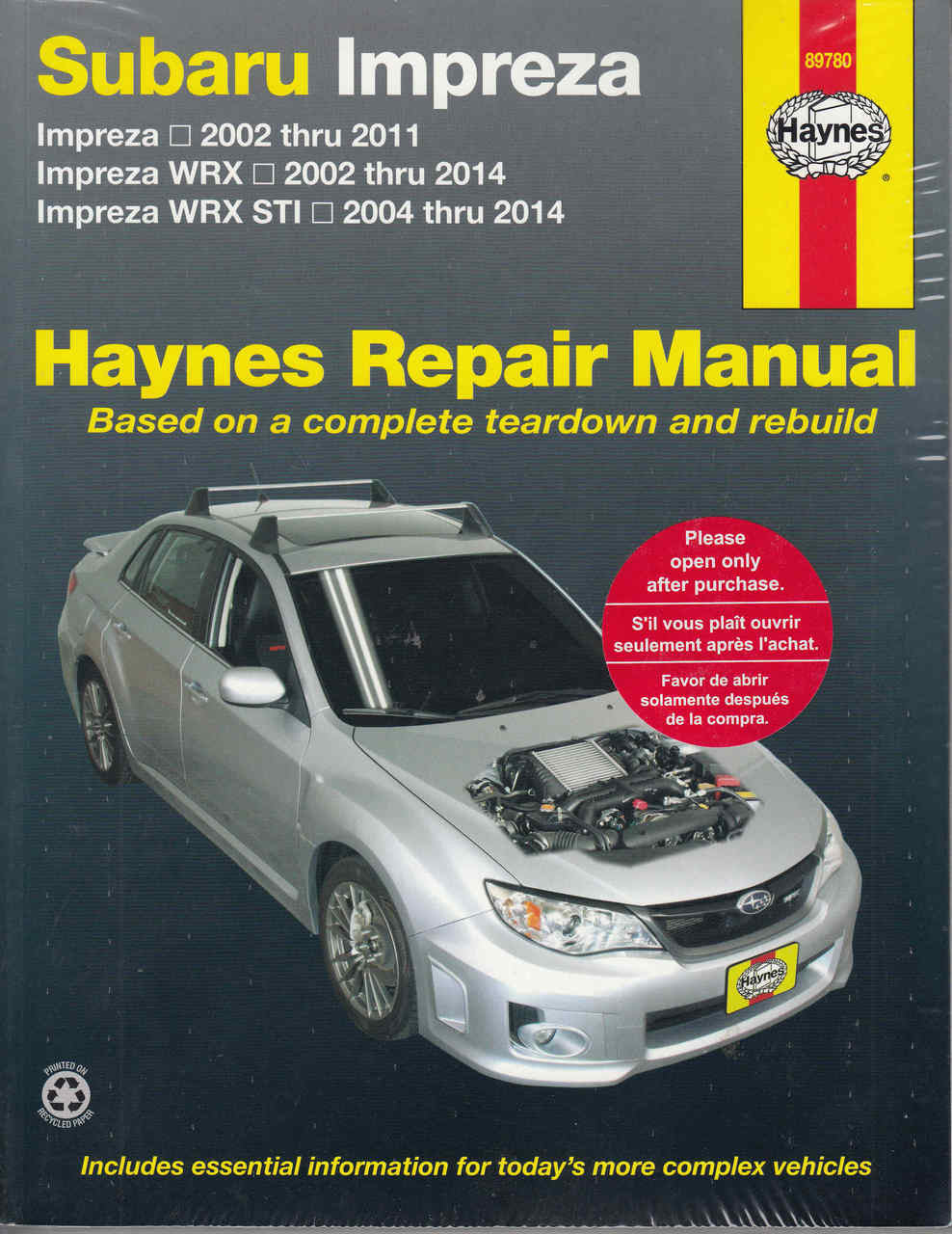 Subaru Impreza, WRX, STI 2002 - 2014 Workshop Manual