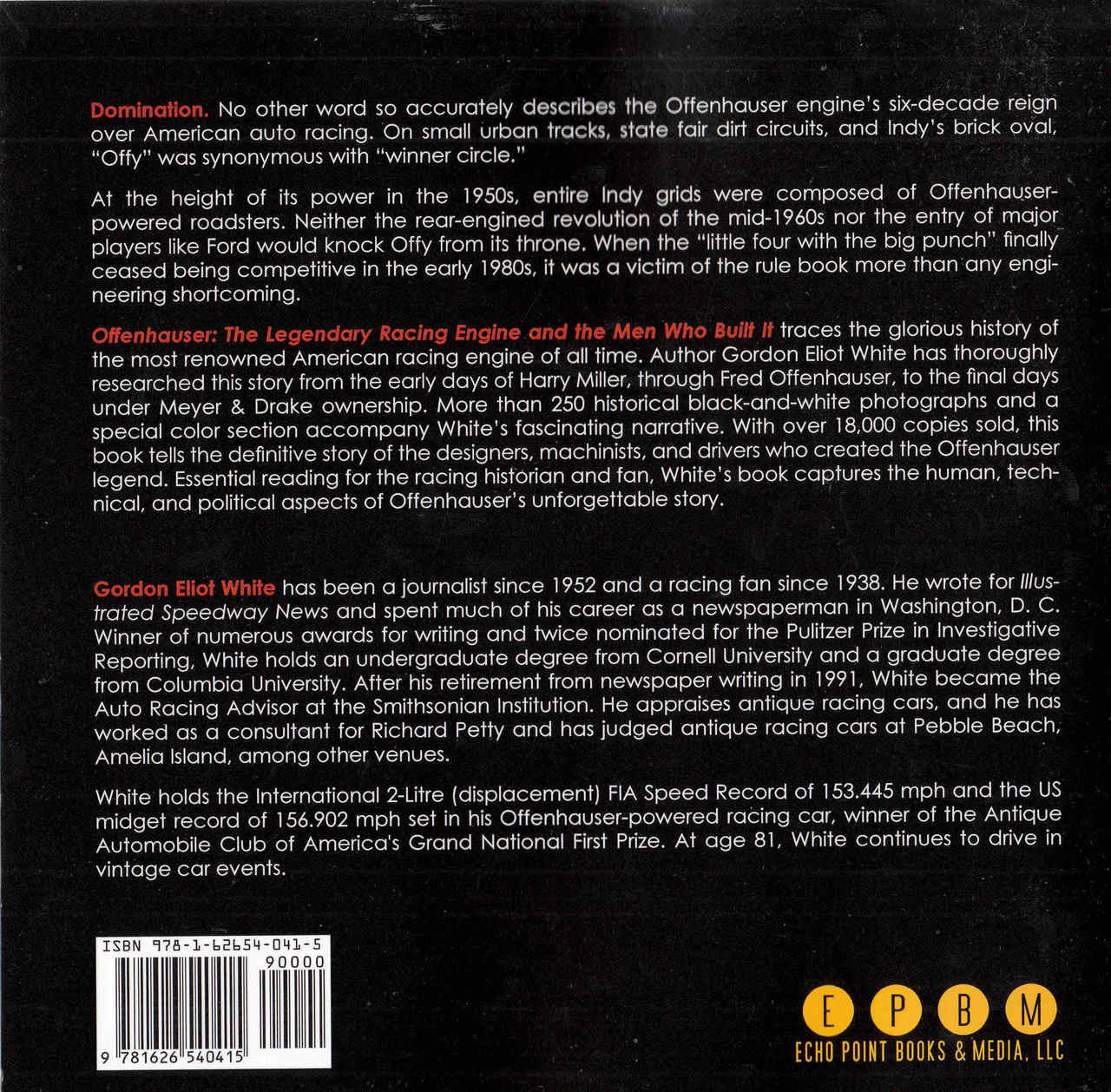 Offenhauser: The Legendary Racing Engine And The Men Who Built It (Paperback Edition) (9781626540415) - back
