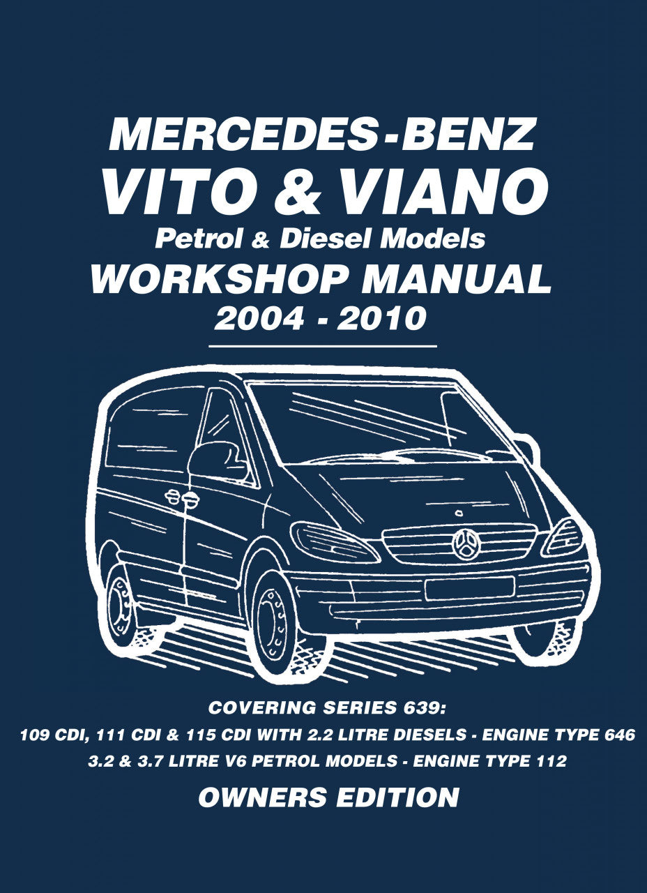 Workshop manual cover for Mercedes-Benz Vito & Viano 2004–2010, owners edition