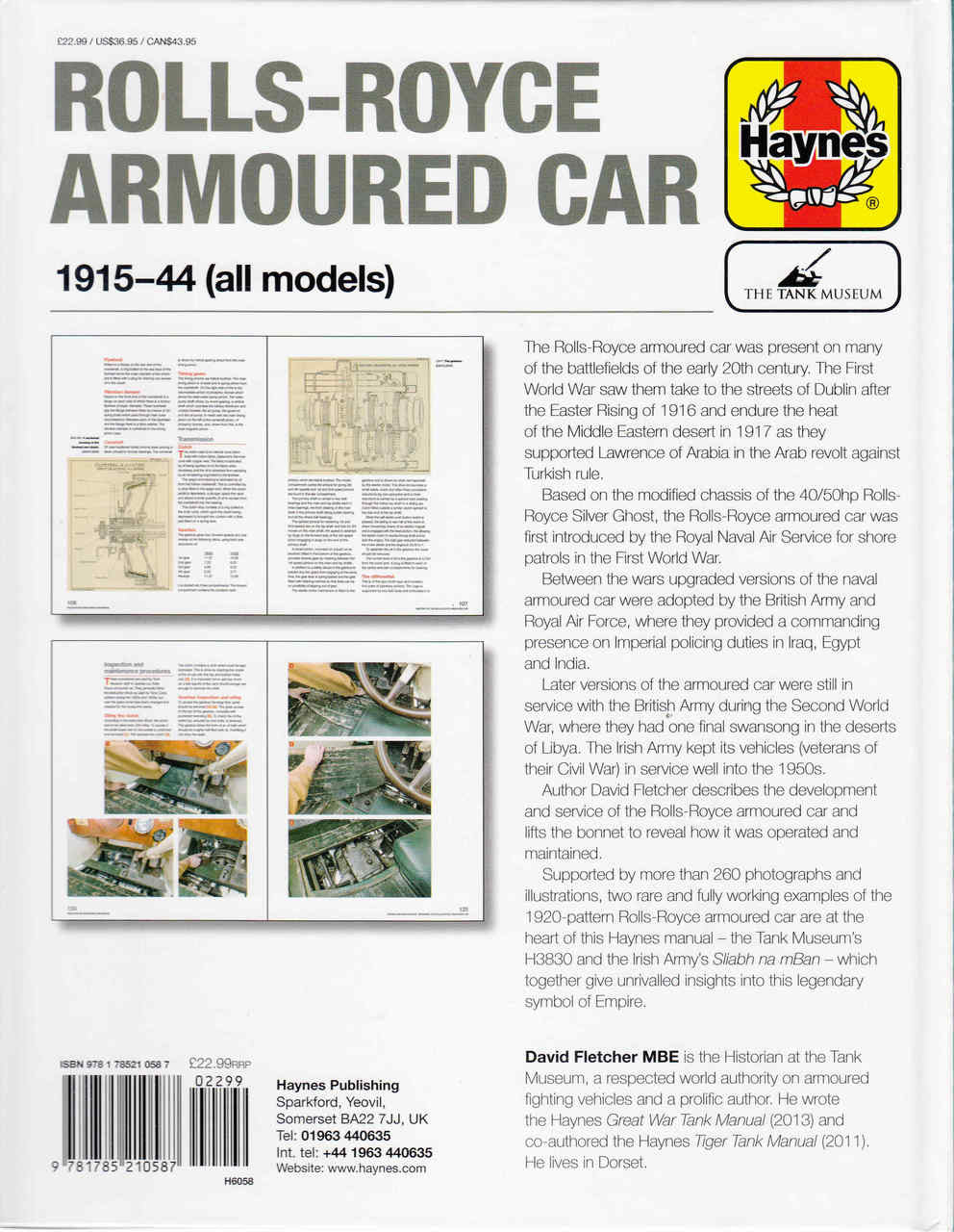Rolls-Royce Armoured Car 1915-44 (all models) Owner's Workshop Manual (9781785210587)
