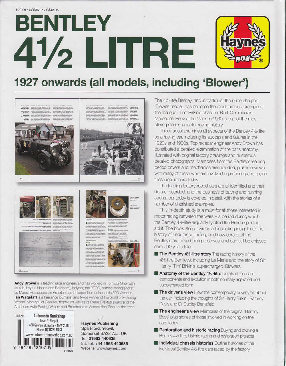 Bentley 4 1/2 Litre 1927 Onwards (all models, including Blower) Owner's Workshop Manual