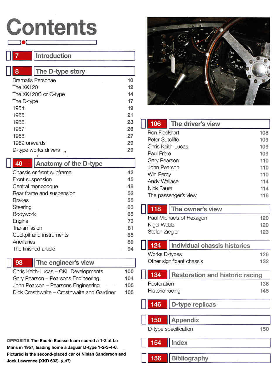 Owners' workshop manual contents page with numbered section list and chapter titles