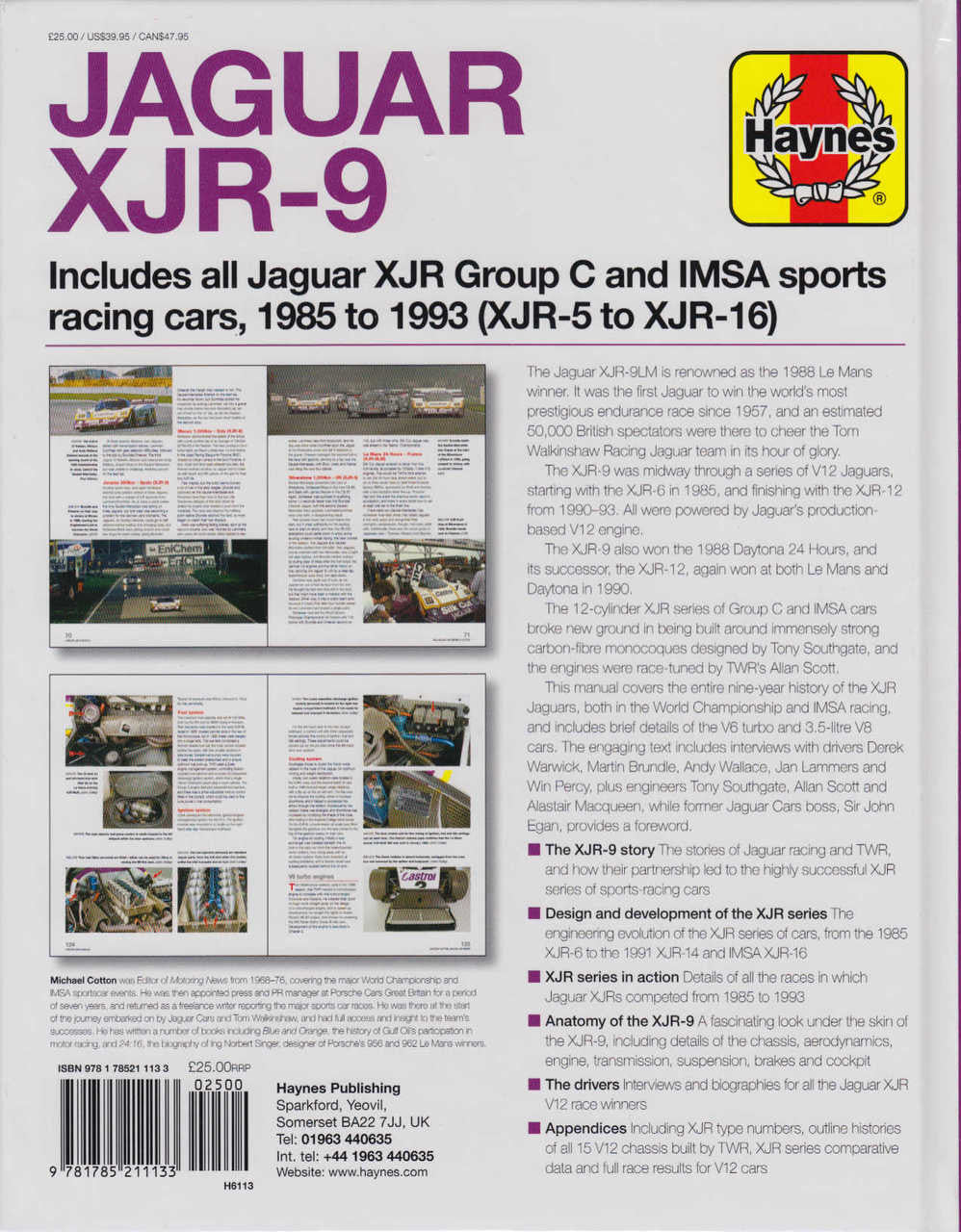 Jaguar XJR-9 1985 to 1993 Haynes Owners' Workshop Manual