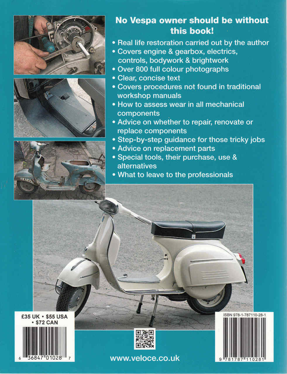 How to Restore Classic Largeframe Vespa Scooters: Rotary Valve 2-Strokes 1959 to 2008