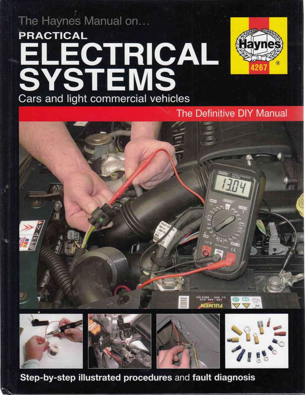 Haynes Practical Electrical Systems manual, front cover with car wiring photo and title