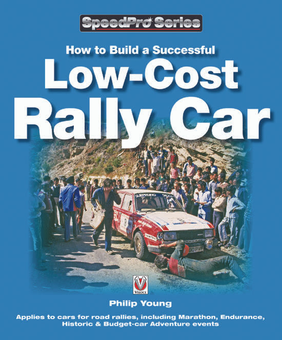 Low-Cost Rally Car building guide book with red rally car on cover