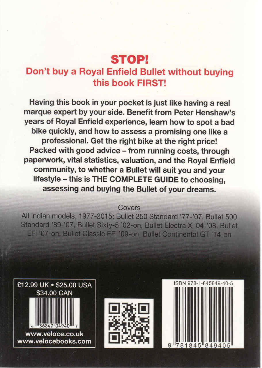 Royal Enfield All Indian 350, 500 & 535 Singles: The Essential Buyer's Guide (9781845849405 - back