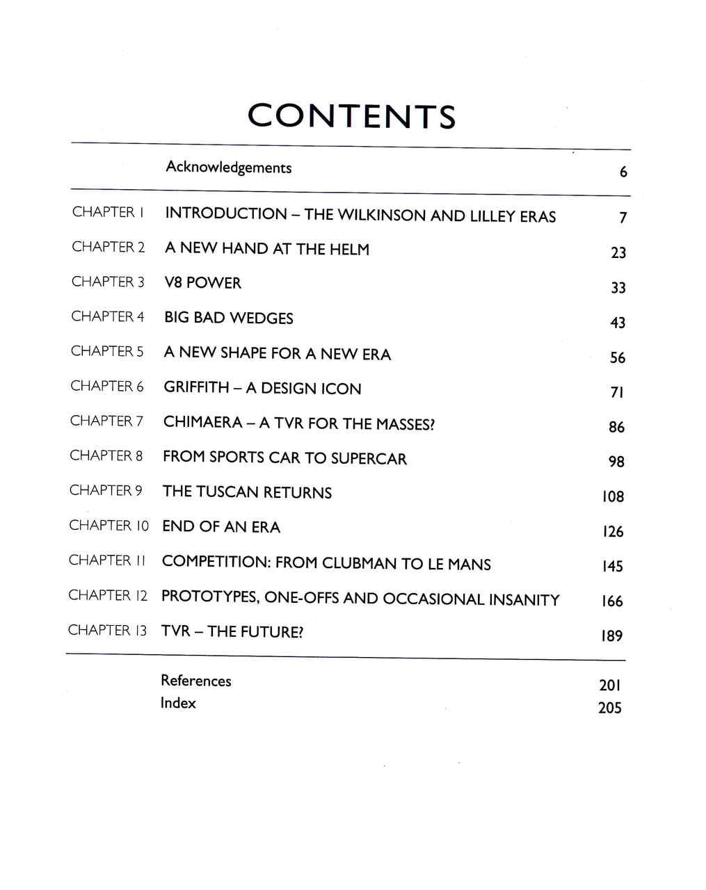 TVR Cars of The Peter Wheeler Era (9781847979971) Contents