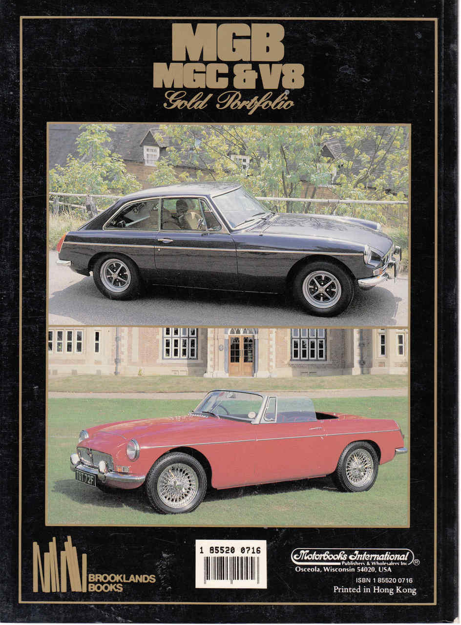 MGB MGC & V8 Gold Portfolio 1962 - 1980 (9781855200456)  - back