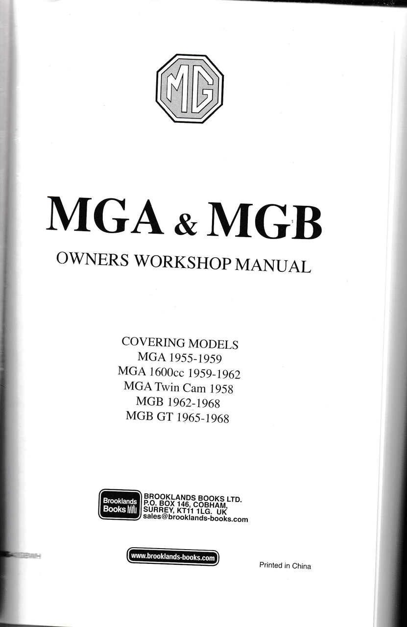 MGA & MGB Owners Workshop Manual 1955 - 1968