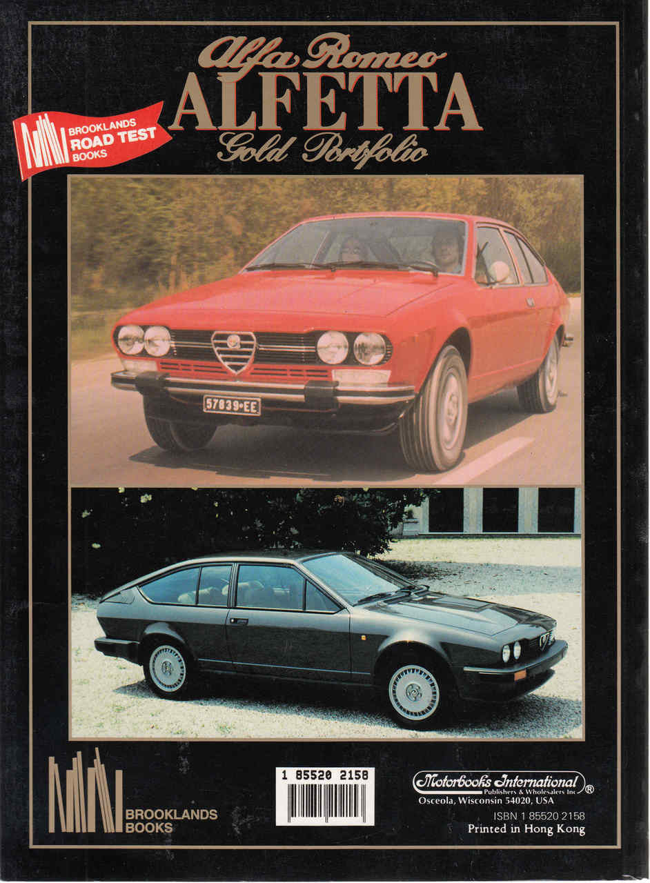Alfa Romeo Alfetta Gold Portfolio 1972-1987 Back