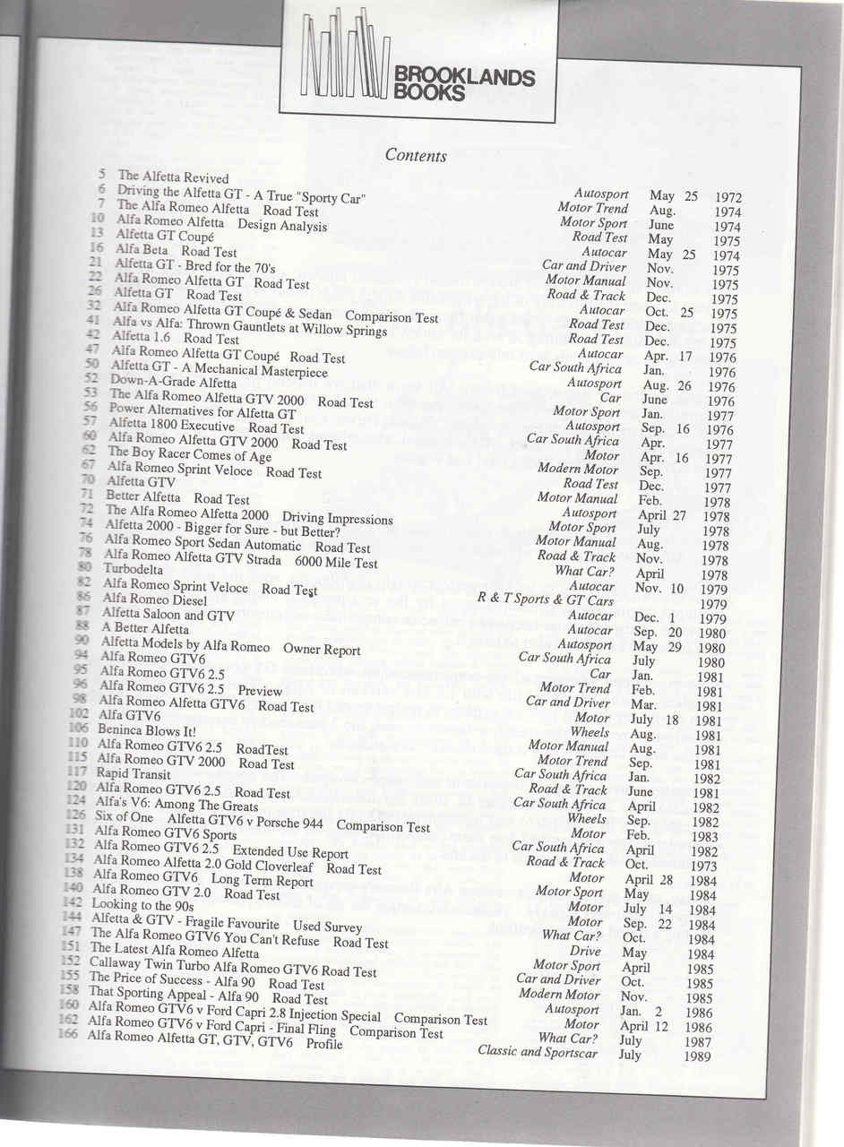 Alfa Romeo Alfetta Gold Portfolio 1972-1987 Cont