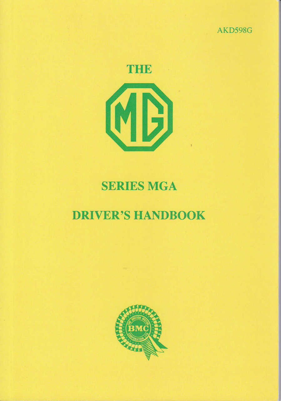 MG Series MGA Driver's Handbook cover with green MG logo