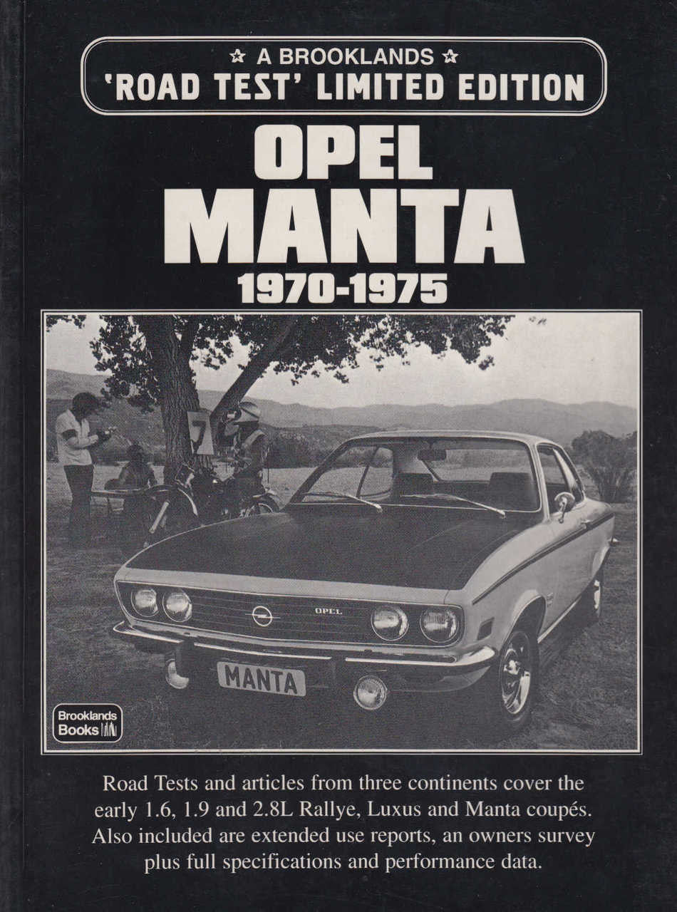 Limited edition Opel Manta 1970-1975 road test cover with classic car photo
