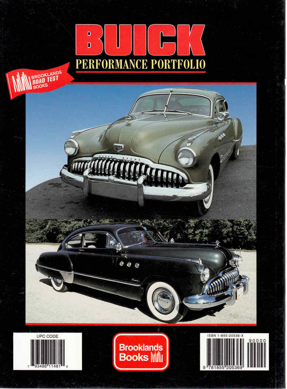 Buick Performance Portfolio book cover with classic cars and red title