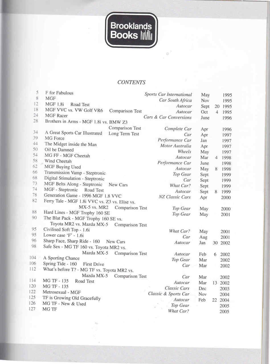 MGF & TF Performance Portfolio 1995 - 2005 (9781855207073) - cont