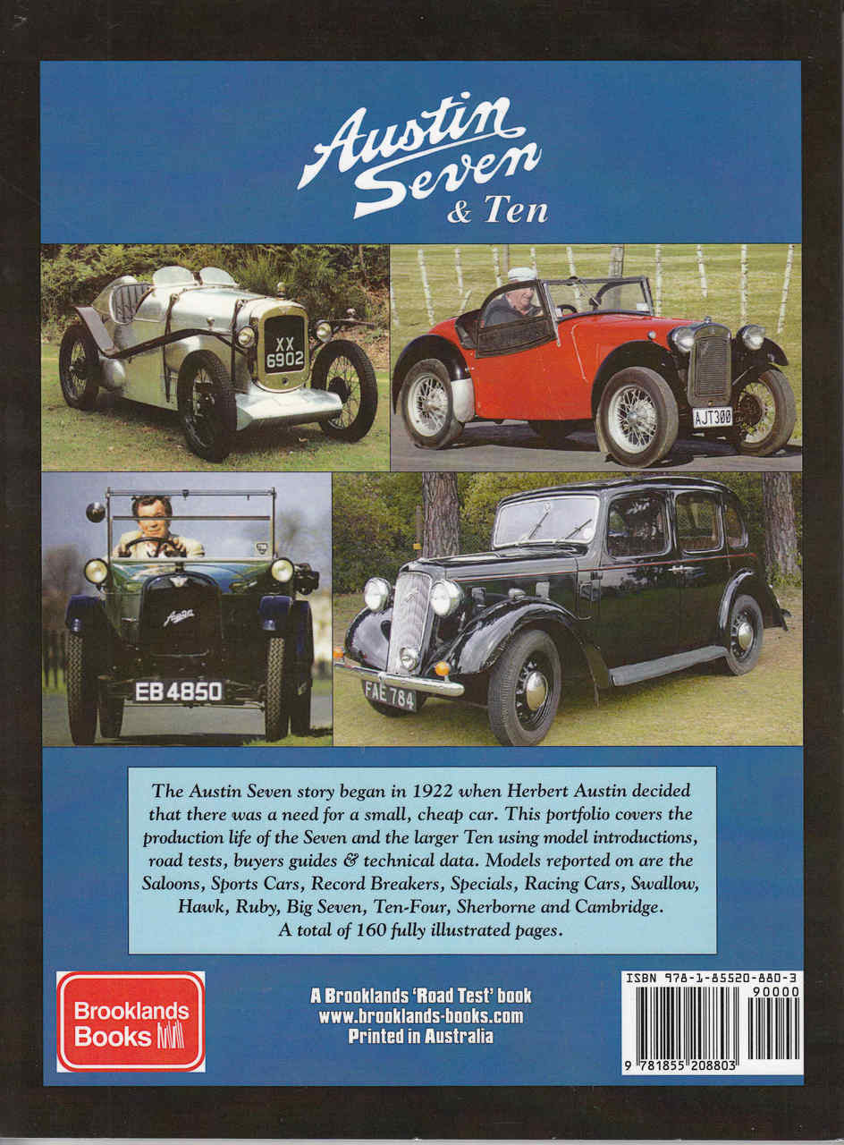 Austin Seven & Ten A Brooklands Road Test Portfolio (9781855208803) - back