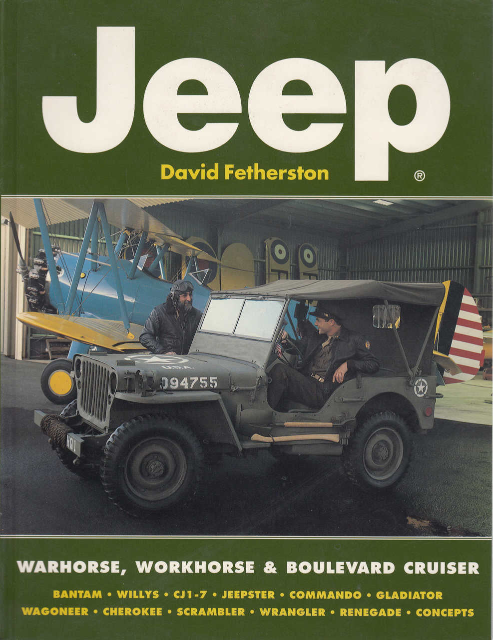 Jeep book front cover with 'Warhorse, Workhorse & Boulevard Cruiser' title