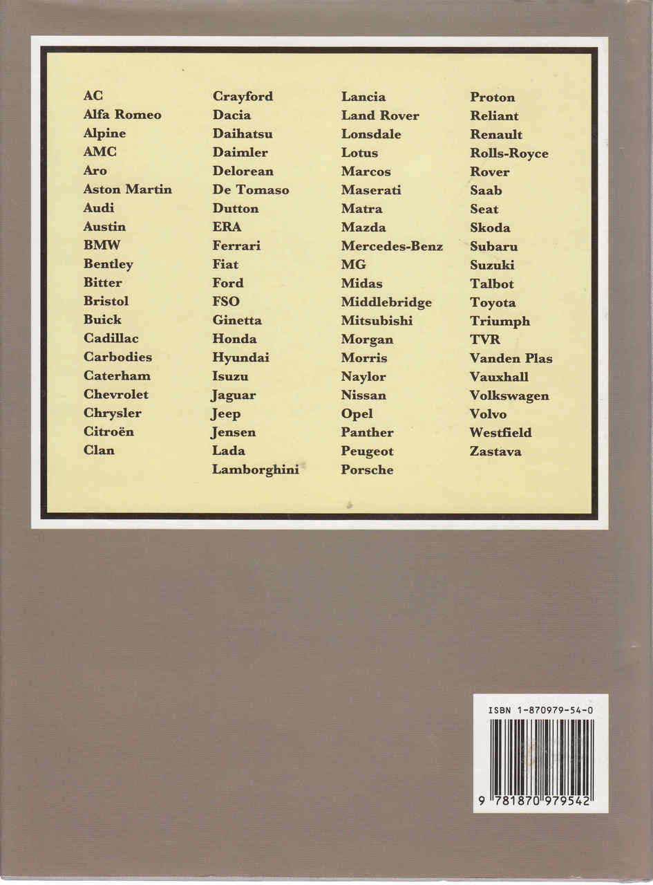 A - Z of Cars of the 1980s Back Cover