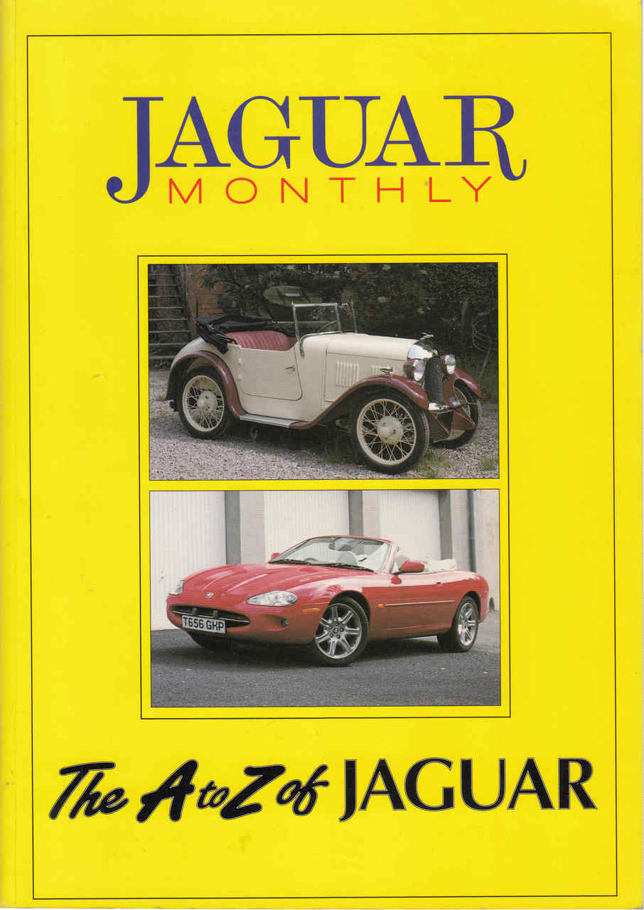 Jaguar Monthly magazine cover with two classic Jaguar cars