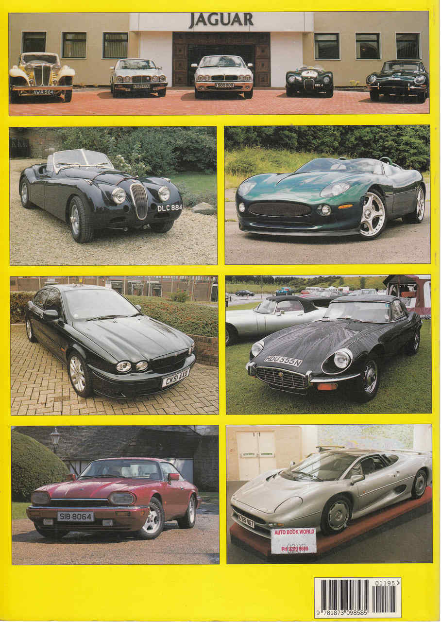 Jaguar Monthly magazine page with six vintage Jaguar cars