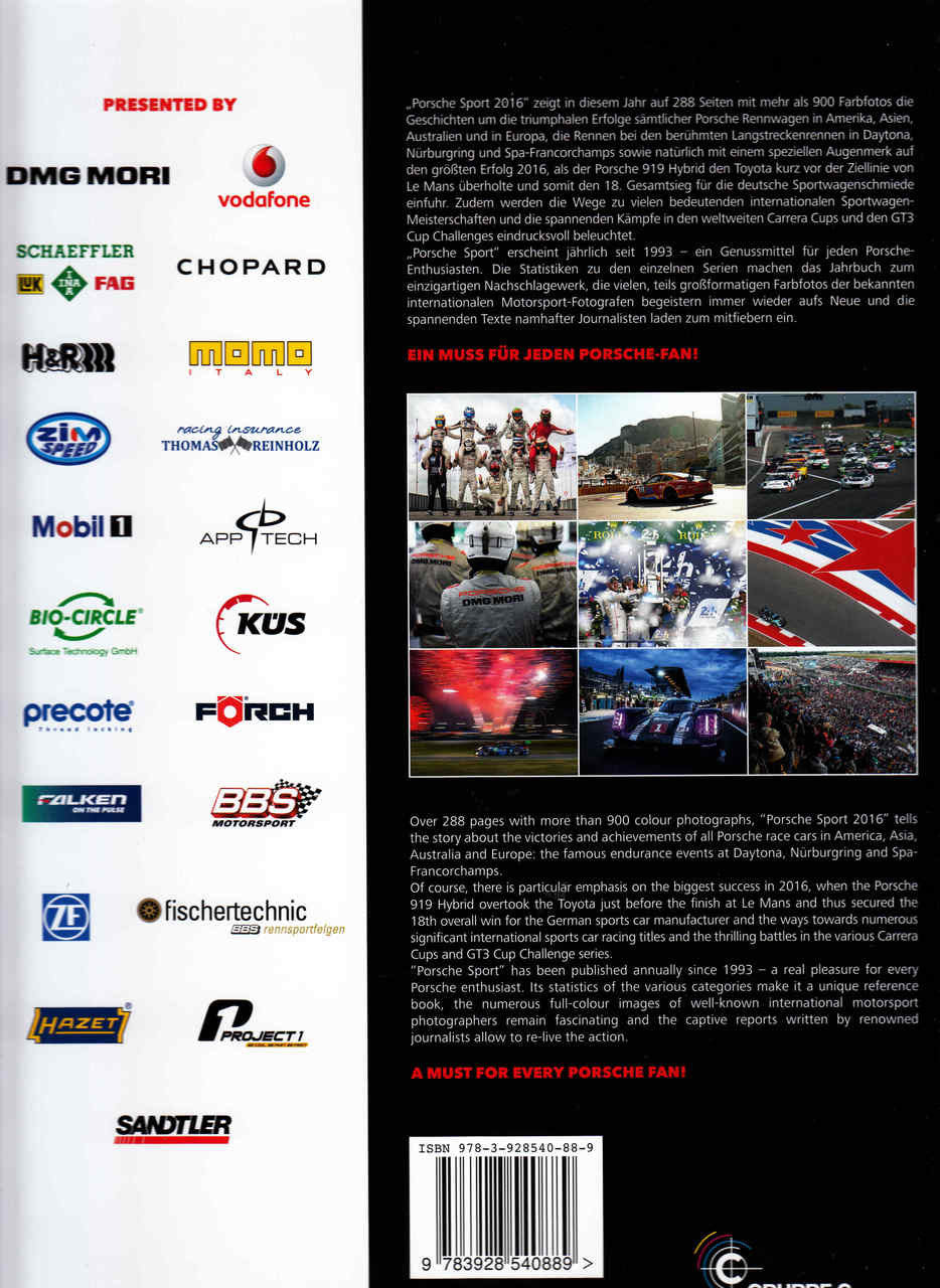 Porsche Sport 2016 (9783928540889) - back
