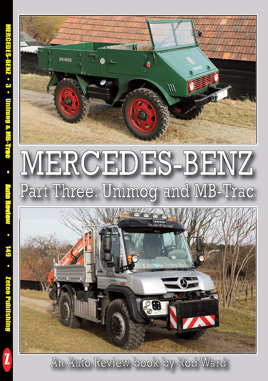 Mercedes-Benz Part Three book cover with Unimog truck and MB-Trac, Rod Ward