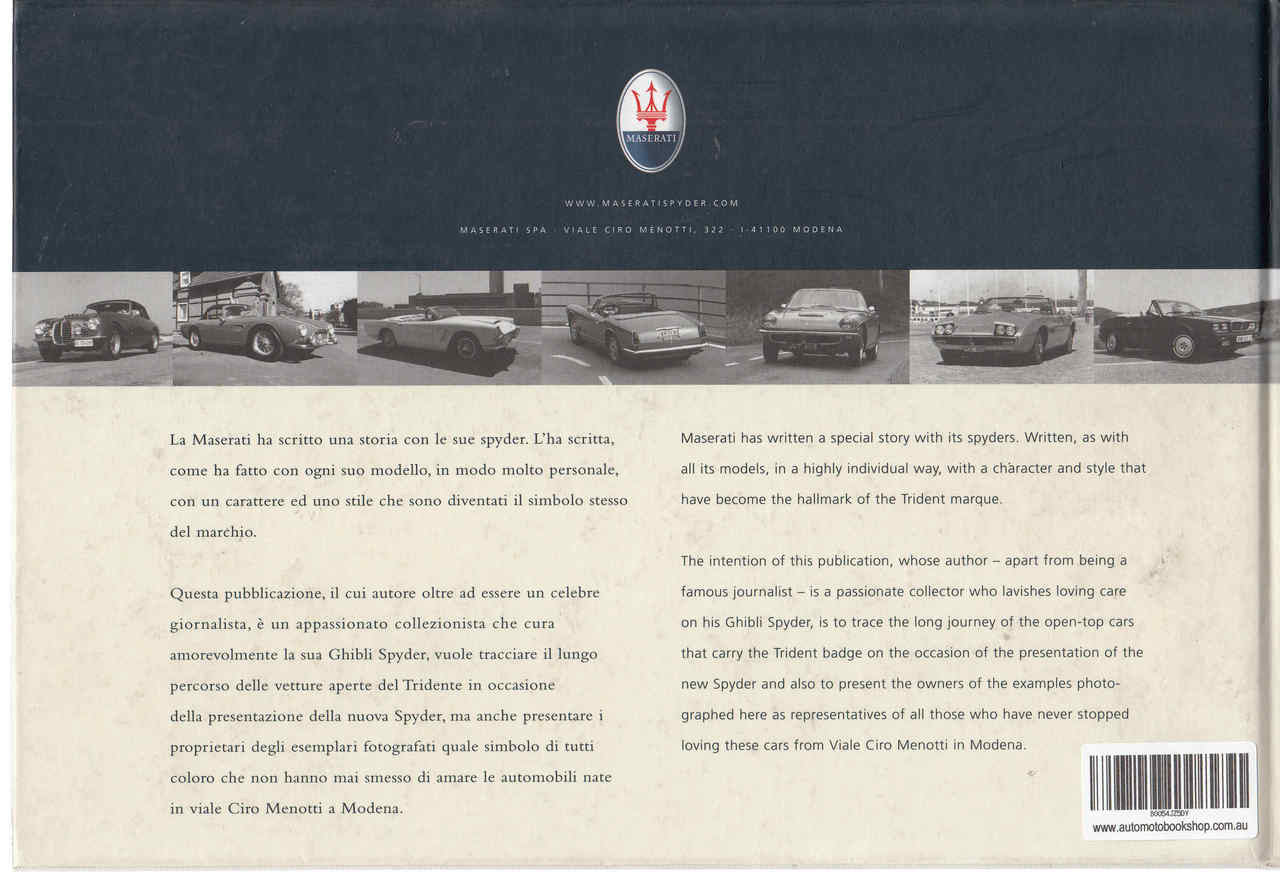 Maserati Spyder: La Storia - The History (B0054JZ5DY) - back