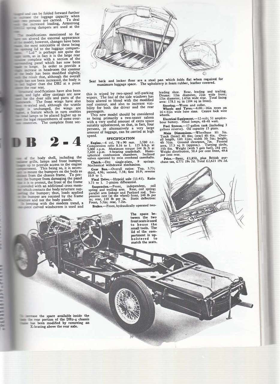Aston Martin Ultimate Portfolio book page with vintage car sketch and diagram