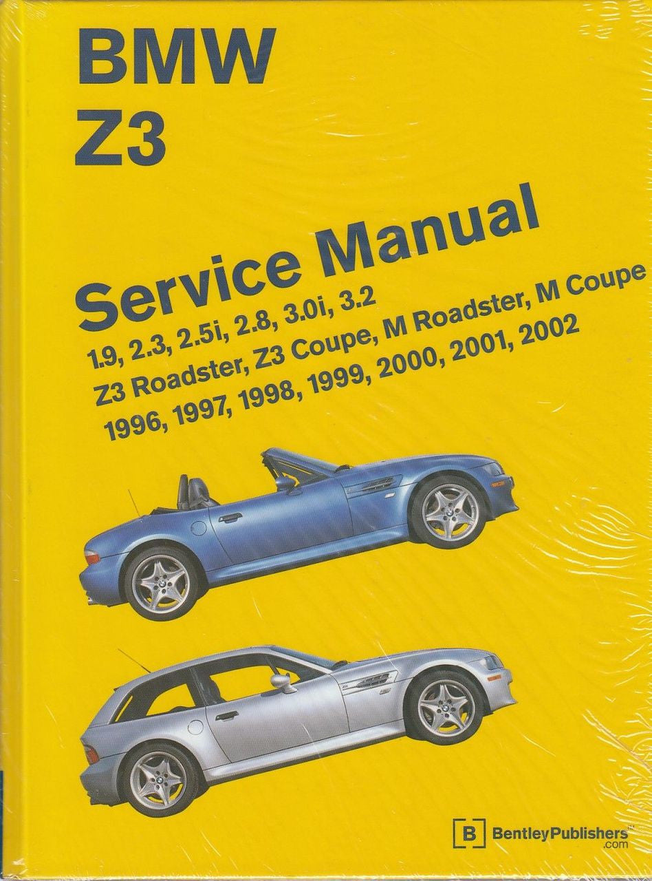 BMW Z3 Service Manual yellow cover with roadster and coupe illustrations