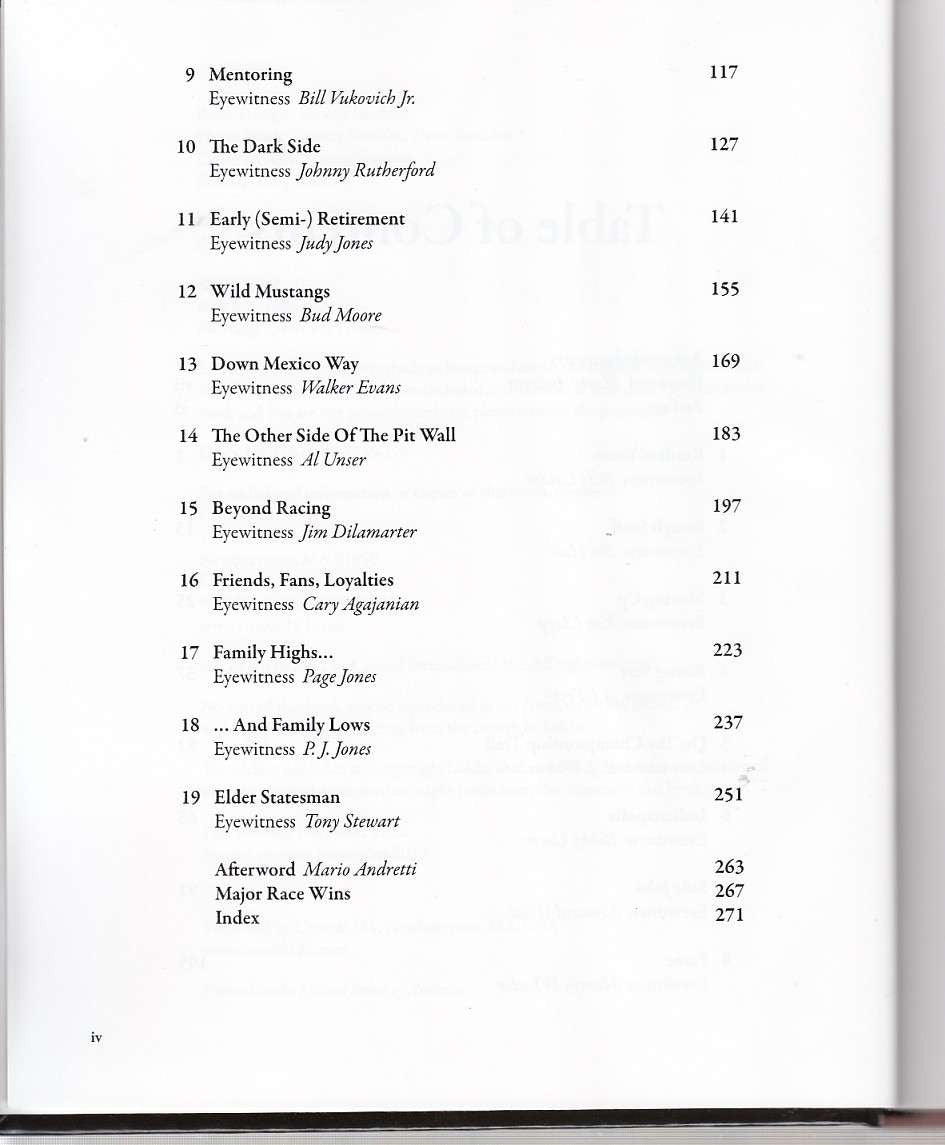 Paperback book page with numbered table-of-contents entries and page numbers